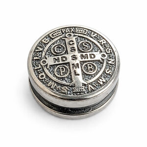 Saint Benedict Cross Bead, Stainless Steel Paracord Bead, Catholic Protection